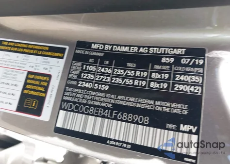 2020 Mercedes-Benz Glc 300 4Matic from USA, damaged, VIN WDC0G8EB4LF688908